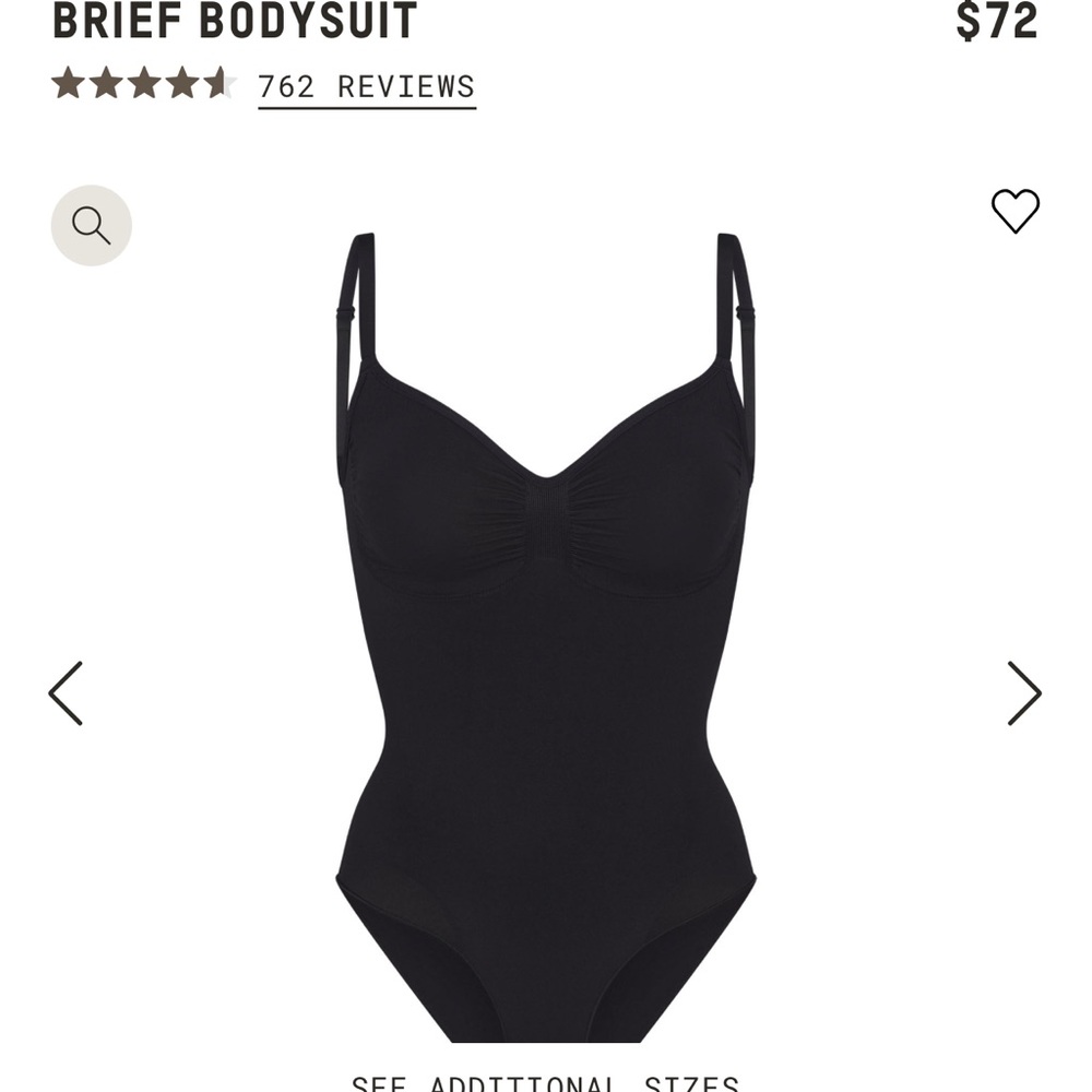 SKIMS Black Brief Bodysuit